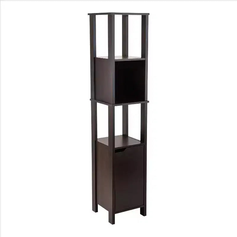 Mobile contenitore alto in MDF con 5 ripiani, espresso, 35,9 x 35,9 x 170,2 cm