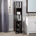 Mobile contenitore alto in MDF con 5 ripiani, espresso, 35,9 x 35,9 x 170,2 cm