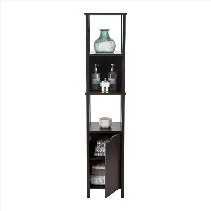 Mobile contenitore alto in MDF con 5 ripiani, espresso, 35,9 x 35,9 x 170,2 cm