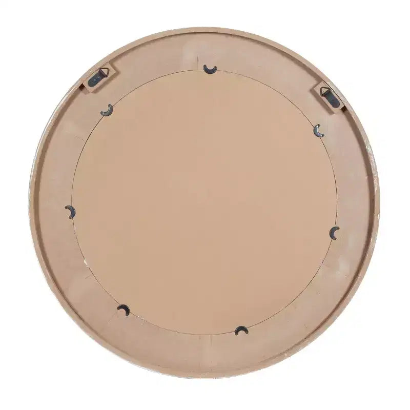 Specchio da parete rotondo in MDF con finitura bianca anticata 34''x34''