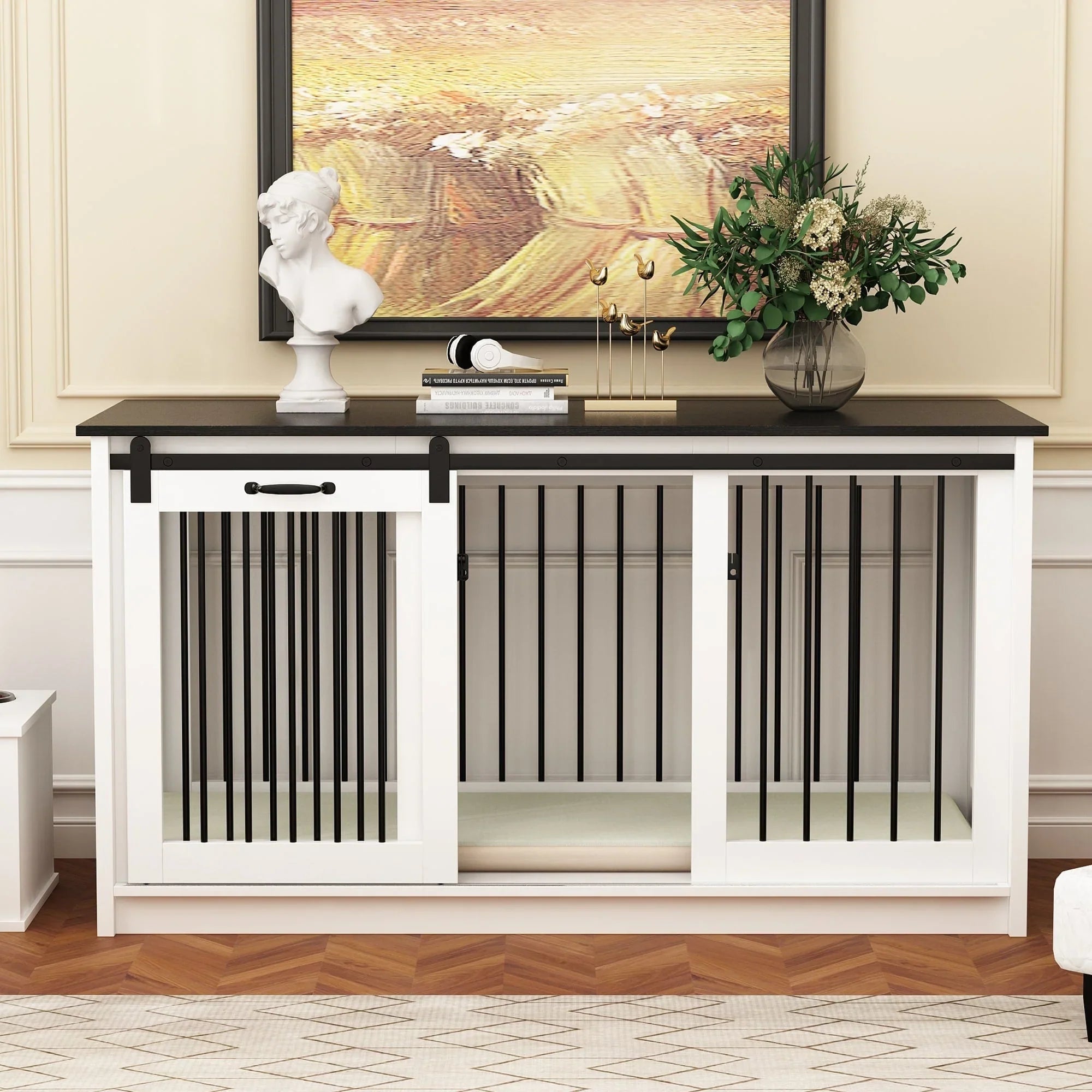 Cucce per animali con rinforzo in tubi di ferro Elegante e robusta gabbia per cani