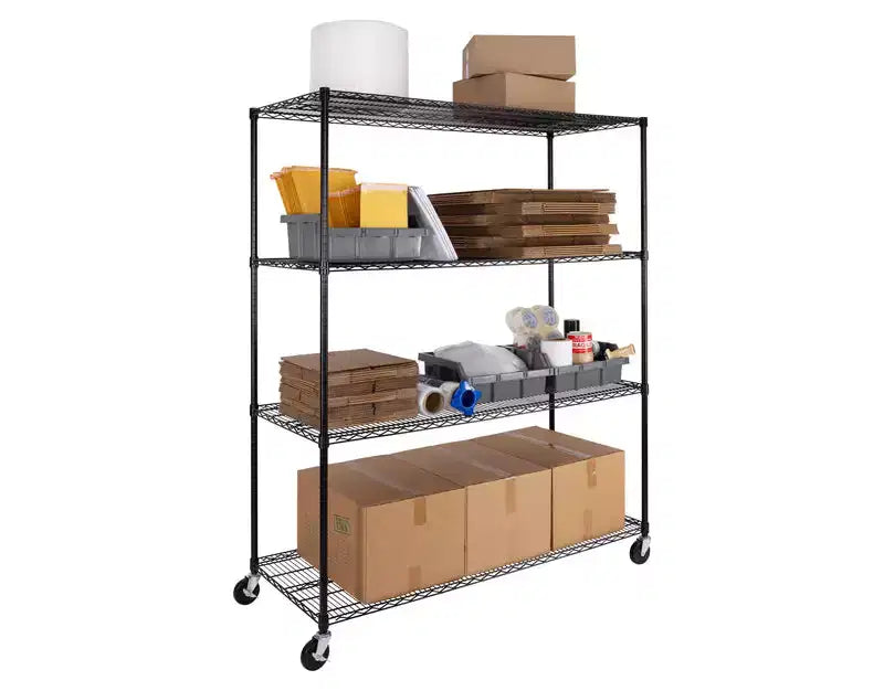 Scaffalatura a 4 ripiani in filo d'acciaio con certificazione NSF 60''x24''x76''