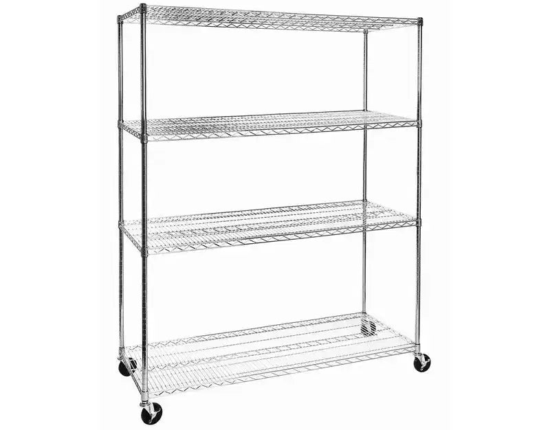 Scaffalatura a 4 ripiani in filo d'acciaio con certificazione NSF 60''x24''x76''