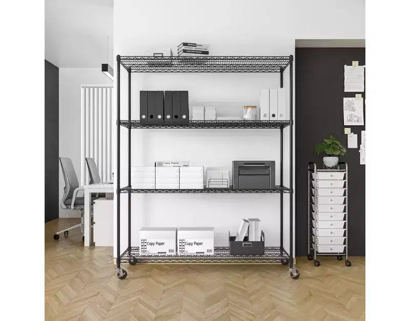 Steel Wire 4-Tier Shelving Unit NSF Certified 60''x24''x76''