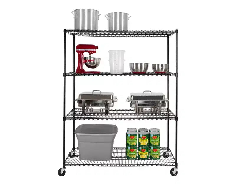 Scaffalatura a 4 ripiani in filo d'acciaio con certificazione NSF 60''x24''x76''