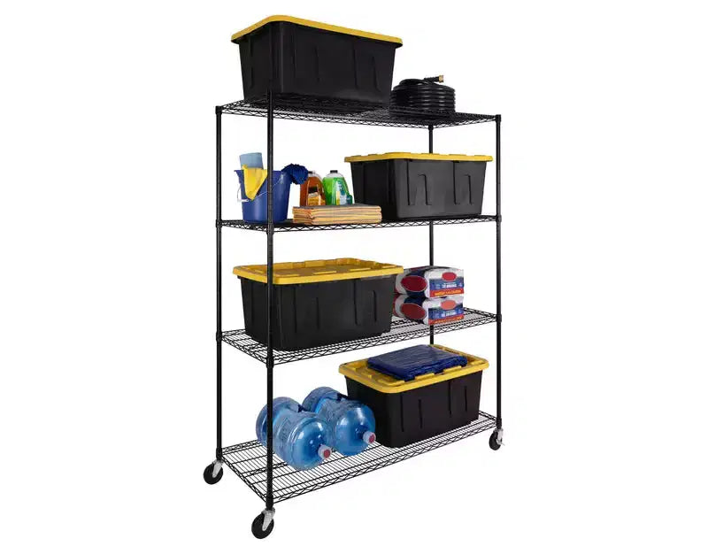 Scaffalatura a 4 ripiani in filo d'acciaio con certificazione NSF 60''x24''x76''