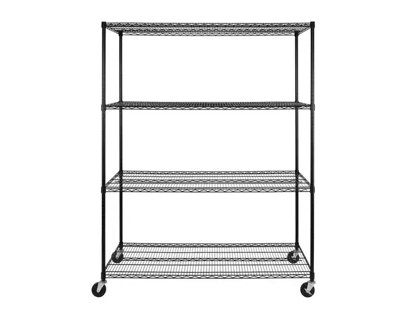 Scaffalatura a 4 ripiani in filo d'acciaio con certificazione NSF 60''x24''x76''