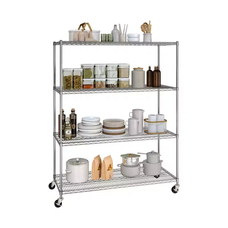 Steel Wire 4-Tier Shelving Unit NSF Certified 60''x24''x76''