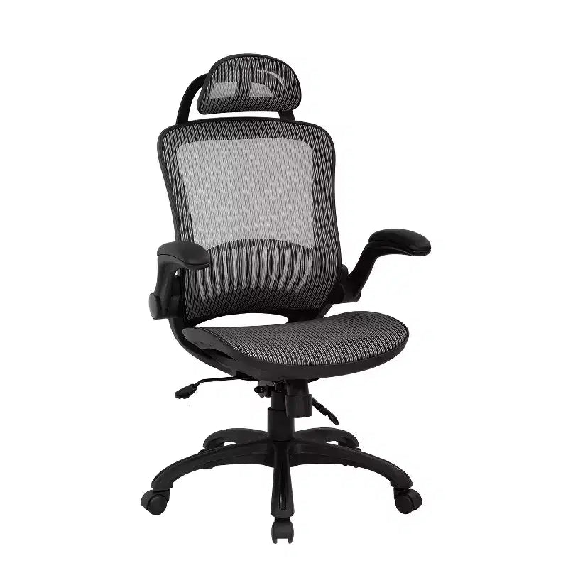 Mesh and Metal High-Back Swivel Office Chair with Adjustable Height and Armrests 19.2''x15.7''x28.1''