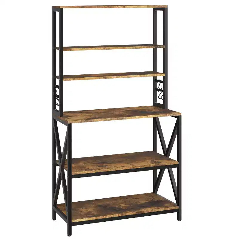 Iron and Particle Board 6-Tier Baker's Rack with Adjustable Feet 31.5''x16''x64.5''