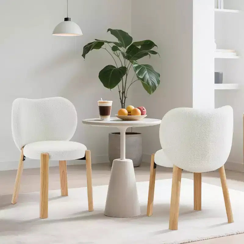 Sedia da Toilette Carina con Schienale a Cuore, Sgabello Moderno in Tessuto Teddy per Toeletta, Casa, Ufficio, Camera da Letto, Sala da Pranzo e Soggiorno
