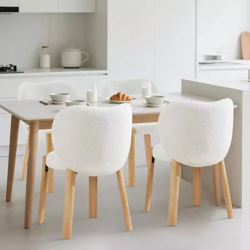 Sedia da Toilette Carina con Schienale a Cuore, Sgabello Moderno in Tessuto Teddy per Toeletta, Casa, Ufficio, Camera da Letto, Sala da Pranzo e Soggiorno
