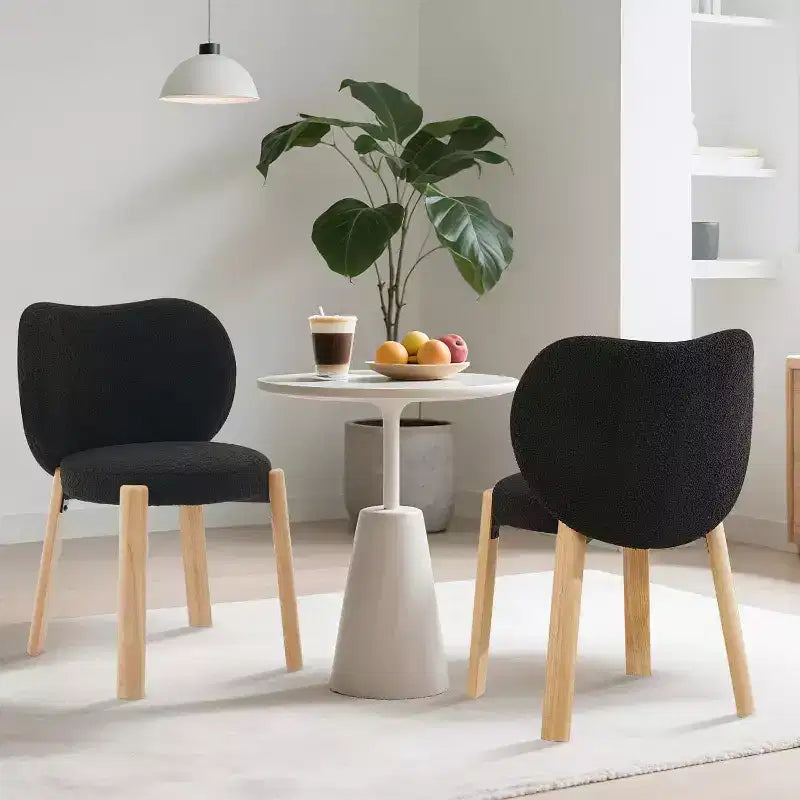Sedia da Toilette Carina con Schienale a Cuore, Sgabello Moderno in Tessuto Teddy per Toeletta, Casa, Ufficio, Camera da Letto, Sala da Pranzo e Soggiorno