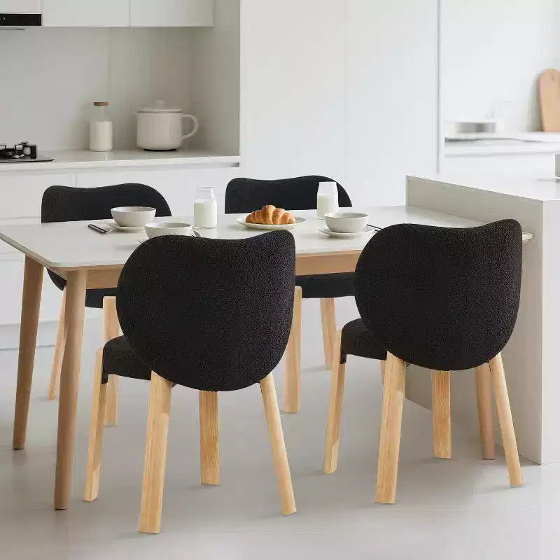 Sedia da Toilette Carina con Schienale a Cuore, Sgabello Moderno in Tessuto Teddy per Toeletta, Casa, Ufficio, Camera da Letto, Sala da Pranzo e Soggiorno