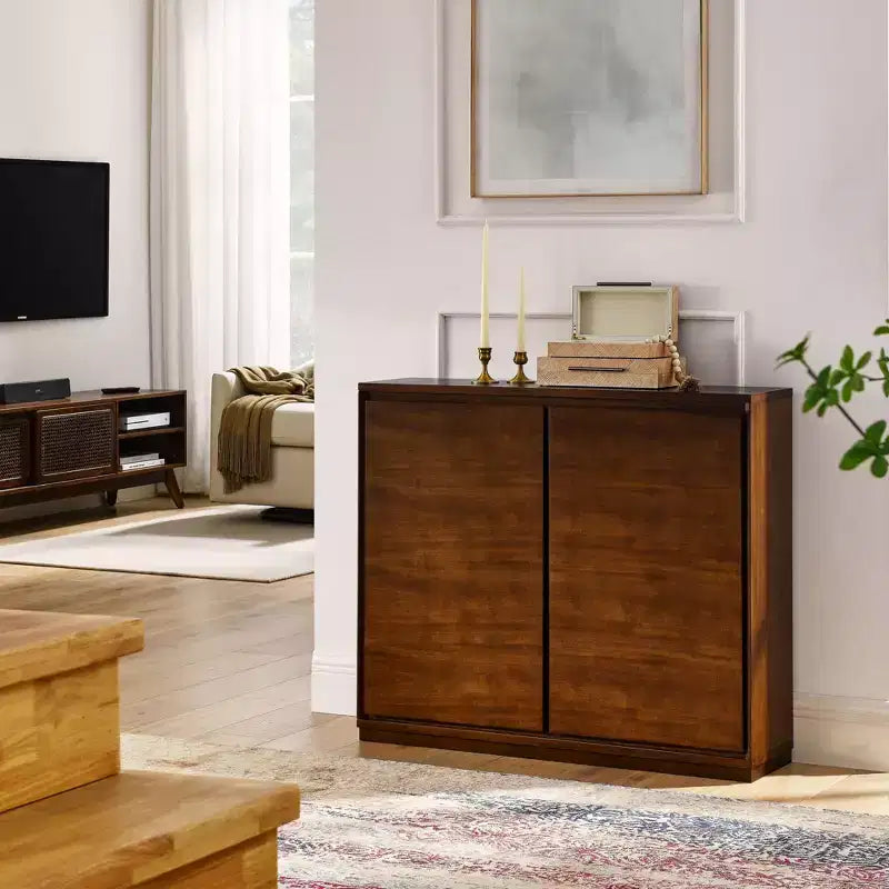 Credenza da 99 cm in noce con 2 fori per prese – Cucina e Soggiorno