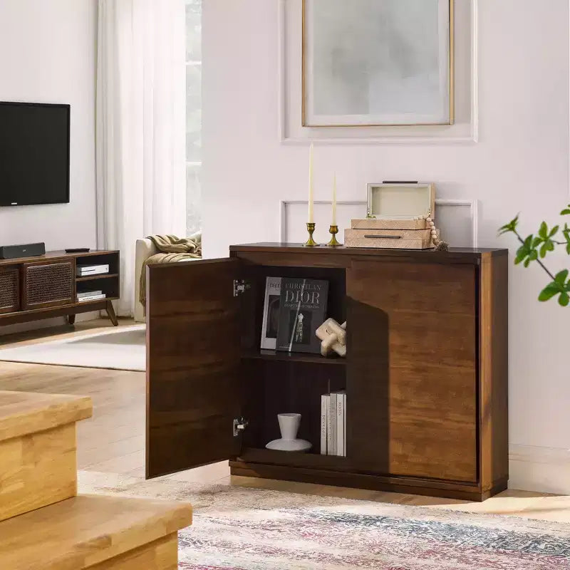 Credenza da 99 cm in noce con 2 fori per prese – Cucina e Soggiorno