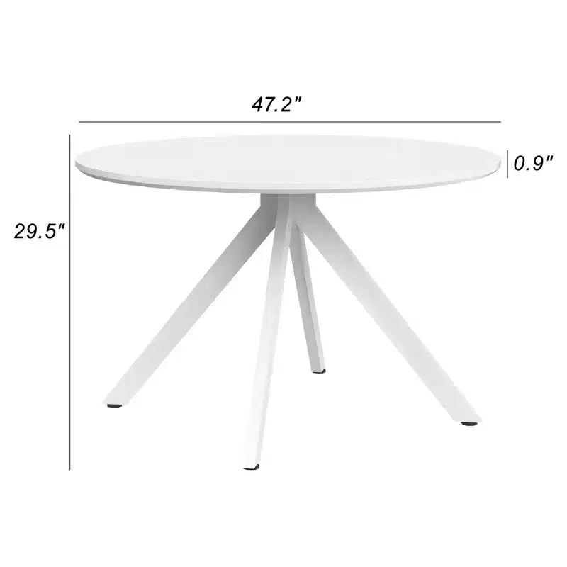 Tavolo da pranzo rotondo in legno da 119 cm con struttura in metallo – Posti a sedere 4-6