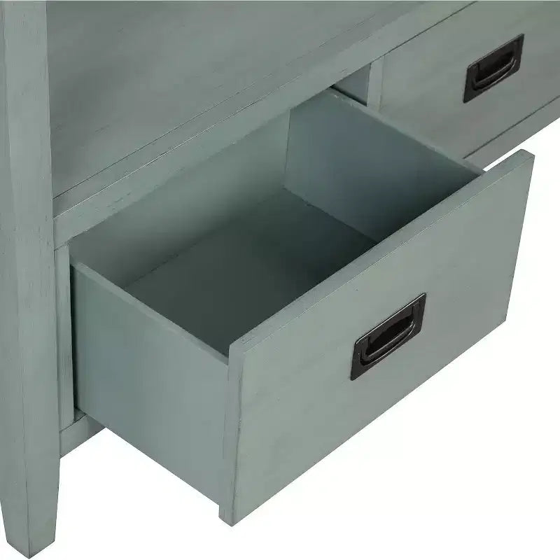 Consolle da 36 pollici, Ingresso Stile Rustico, Credenza a buffet in legno massello, Tavolo da divano con 4 cassetti e 1 ripiano per ingresso, corridoio o cucina