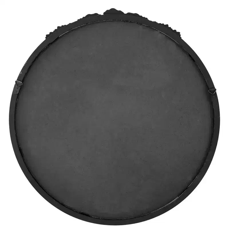 Specchio rotondo da 30" con vetro anticato e cornice nera a corona