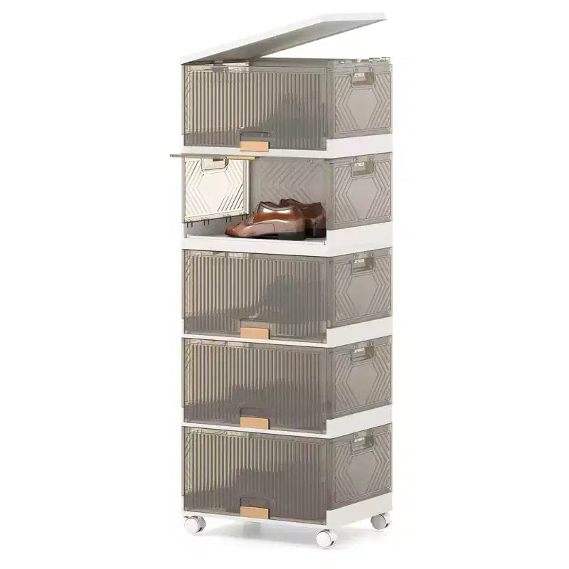 Contenitori impilabili a 5 cubi con ruote rimovibili – 85 L