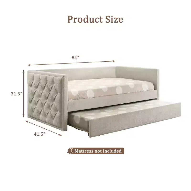 Modern Twin Divano Letto con Letto Estraibile e Piattaforma Predisposta per Materasso