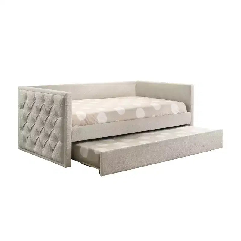 CLIHOME Modern Design Twin Sofa Bed with Trundle and Mattress-Ready Platform With Engineered Wood