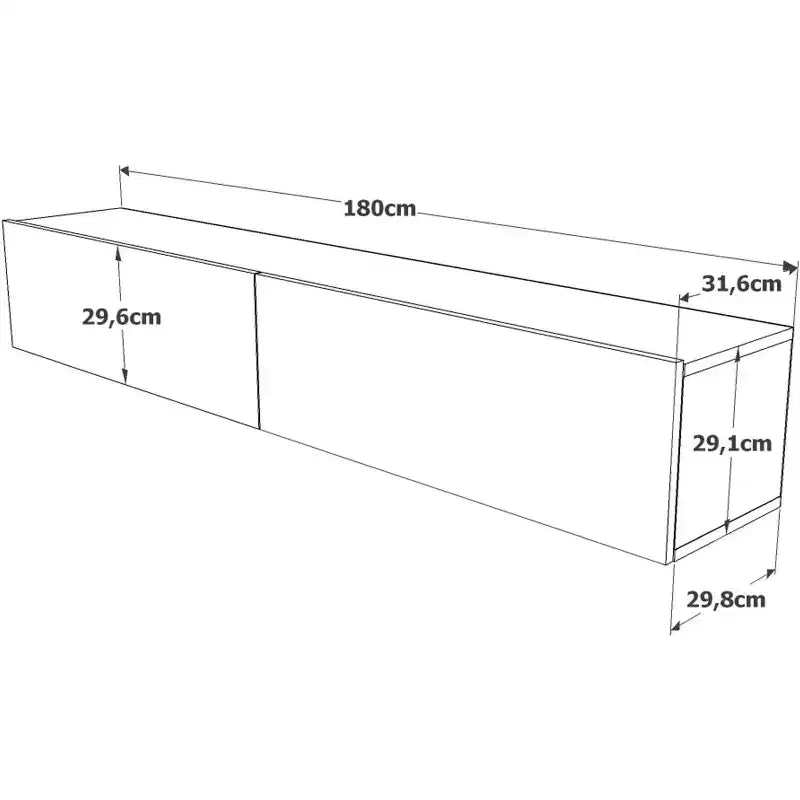Mobile TV con mensole e ante, 178 cm max