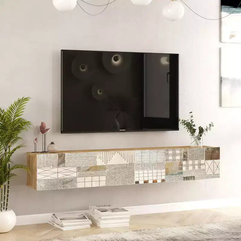 Mobile TV con mensole e ante, 178 cm max