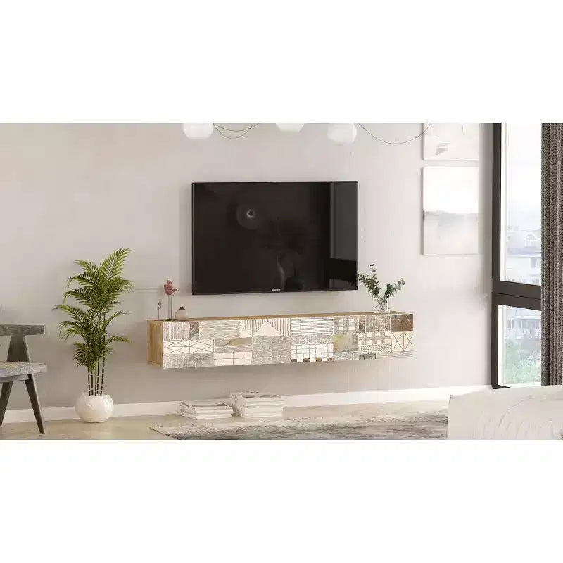 Mobile TV con mensole e ante, 178 cm max