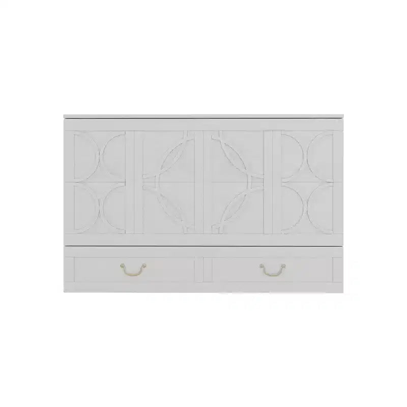 Letto a scomparsa Queen con telaio in legno massello, cassetti e caricatore integrato 62,05''x39,76''