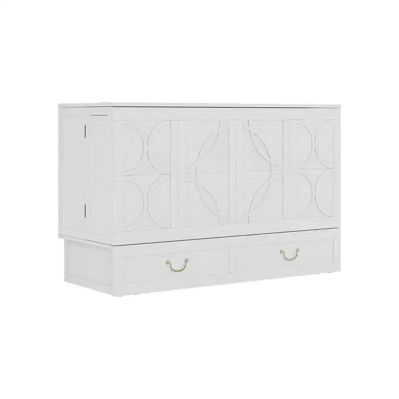 Letto a scomparsa Queen con telaio in legno massello, cassetti e caricatore integrato 62,05''x39,76''