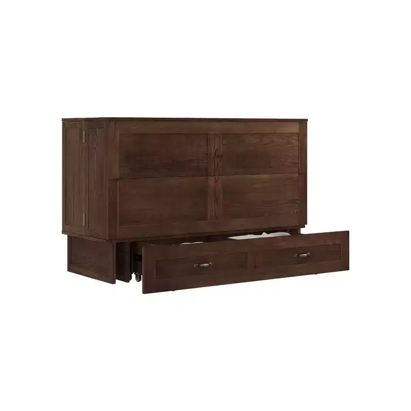 Letto a scomparsa Queen con telaio in legno massello, cassetti e caricatore integrato 62,05''x39,76''