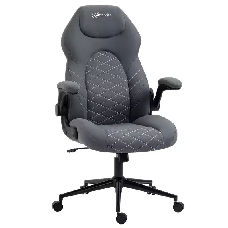 Polyester High-Back Ergonomic Office Chair with Flip-Up Armrests 27.3''x48''