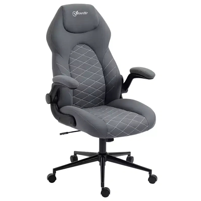 Sedia da ufficio ergonomica con schienale alto in poliestere e braccioli ribaltabili 27,3''x48''