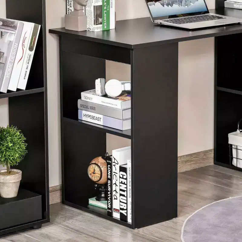 Scrivania da ufficio in MDF con scaffali a 6 ripiani 120x120 cm