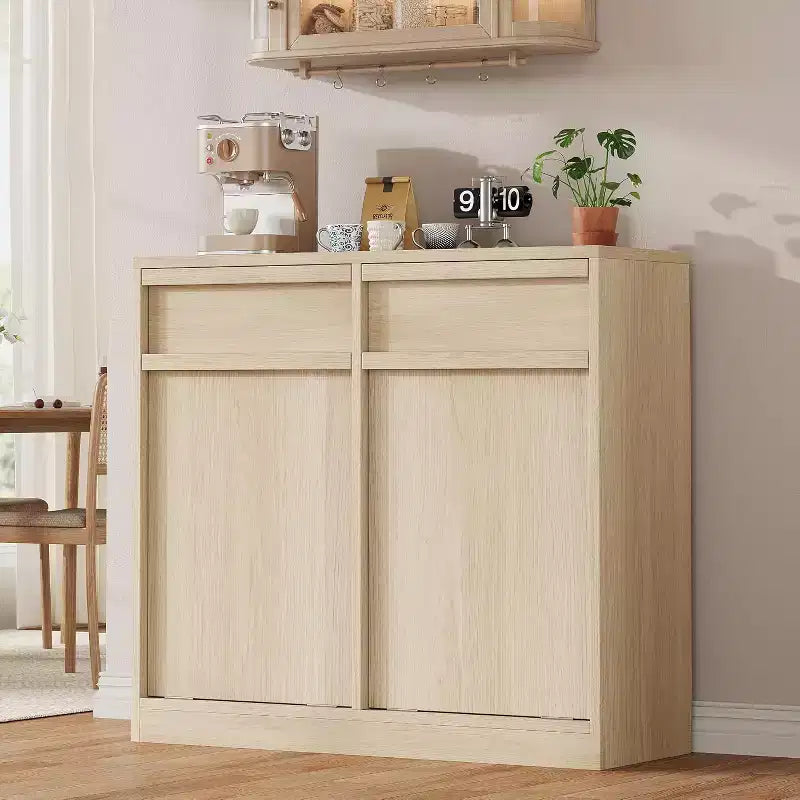 Pattumiera a scomparsa in MDF con cassetto superiore 35x50x90 cm