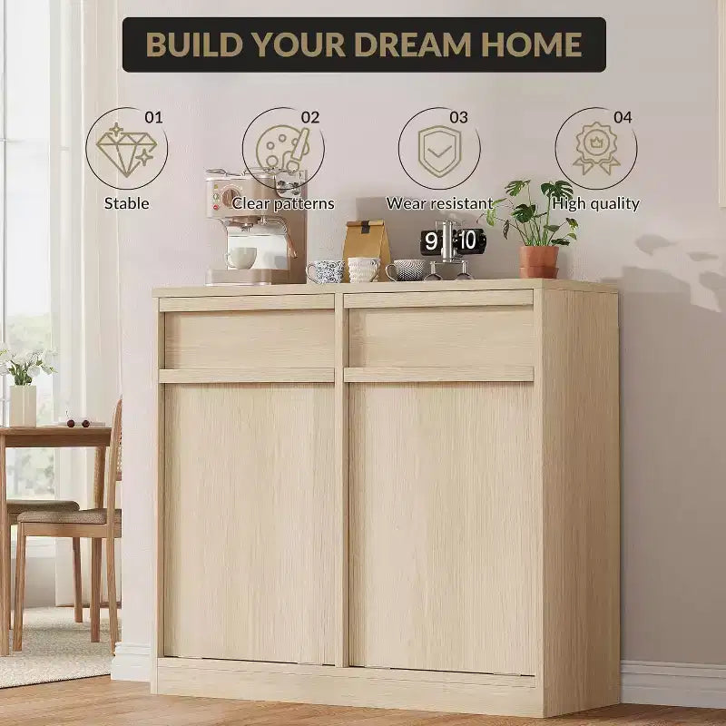 Pattumiera a scomparsa in MDF con cassetto superiore 35x50x90 cm