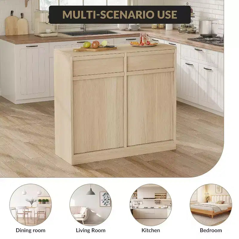 Pattumiera a scomparsa in MDF con cassetto superiore 35x50x90 cm