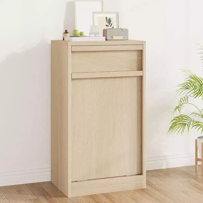Pattumiera a scomparsa in MDF con cassetto superiore 35x50x90 cm
