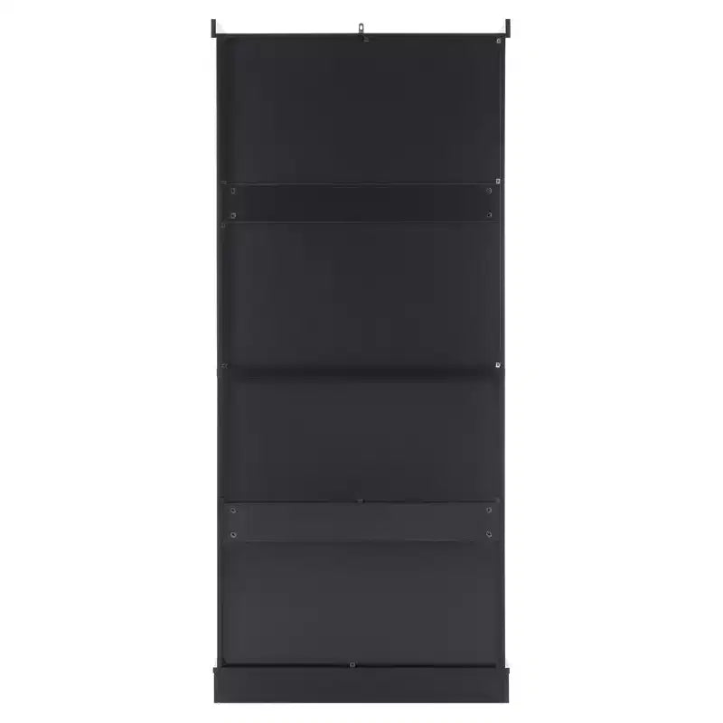 Mobiletto portaoggetti da bagno in MDF con ante in vetro e 3 cassetti 76,5x40x178 cm