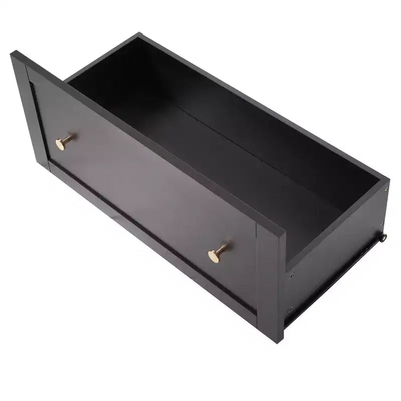 Mobiletto portaoggetti da bagno in MDF con ante in vetro e 3 cassetti 76,5x40x178 cm