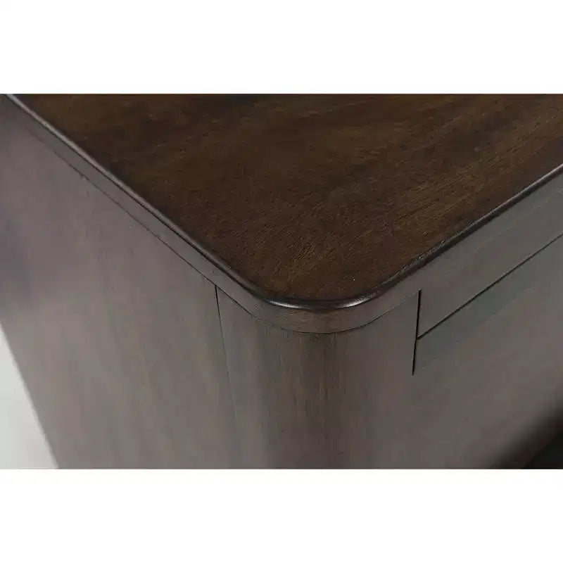 Comodino con 2 cassetti in impiallacciatura di legno di mango Marrone scuro 26''x18''x32.75''