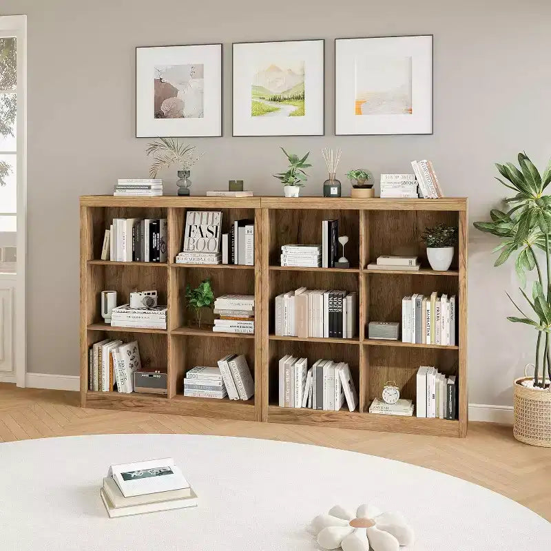 Scaffale Portaoggetti con 6 Cubi in Legno 53"H, Libreria Autoportante