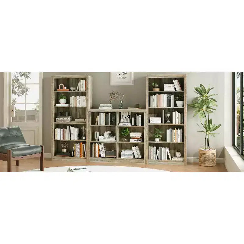 Scaffale Portaoggetti con 6 Cubi in Legno 53"H, Libreria Autoportante