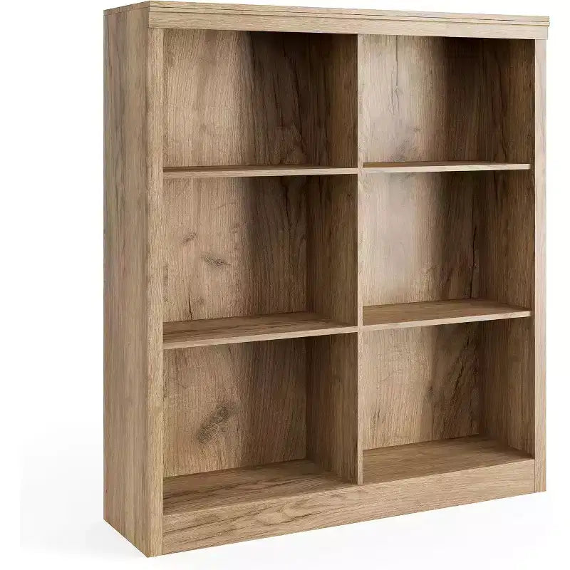 Wood 6-Cube Storage Shelf Organizer Bookcase 53''H Freestanding