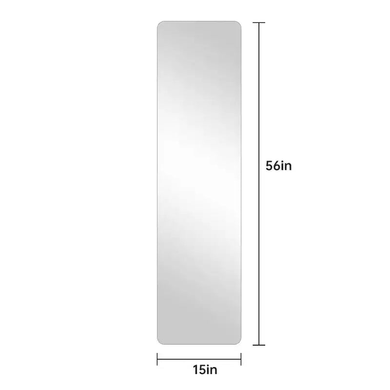 Specchio da Parete a Corpo Intero con Cornice in Metallo e Angoli Arrotondati 60x165 cm