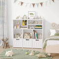 Mobile Contenitore in MDF per Giocattoli per Bambini con 3 Cassetti e 6 Scomparti a Cubo 100x33x89 cm