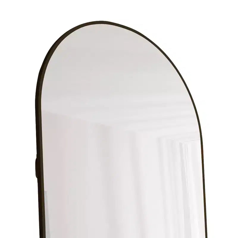 Aluminum Alloy Arched Freestanding Full Body Mirror Black 16.5''x59.8''