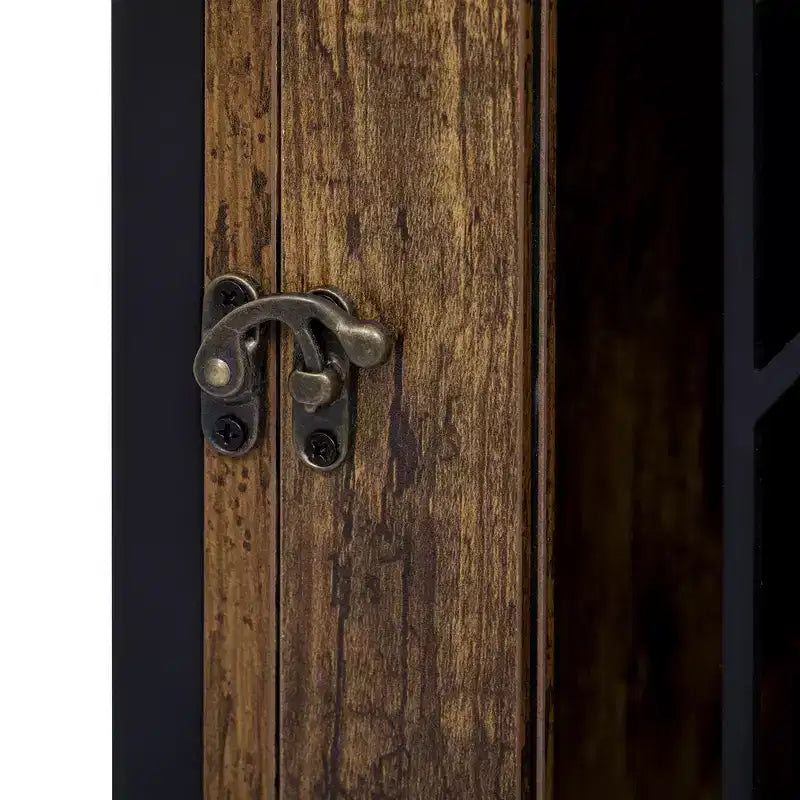 Mobile contenitore 2 in 1 in legno e metallo con comparto cuccia 80x42x150 cm