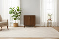 Homy Casa Wooden Storage Cabinet with Double Doors and Mid-Century Legs, Brown